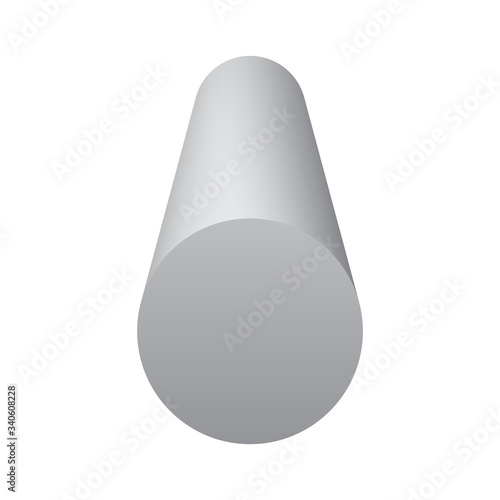 Metal or steel rod bar vector icon. Round profile cross section shape. That alloy of iron from steel production industry and metallurgy. For sawing, turning, milling, drilling and grinding to product.