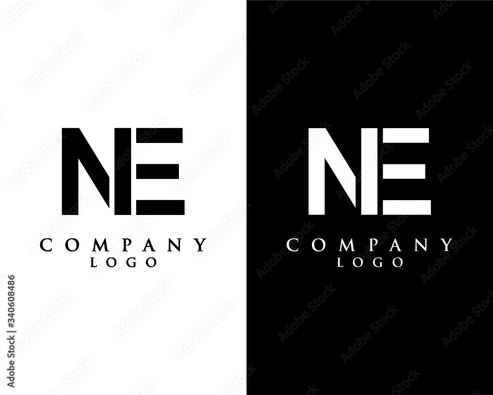 Obraz premium NE, EN pierwsza litera logotyp wektor logo firmy