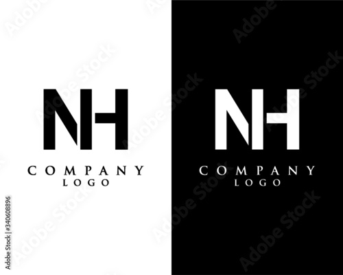 NH, HN initial letter logotype company logo design vector
