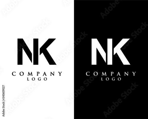NK, KN initial letter logotype company logo design vector