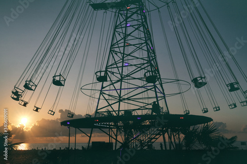 ferris wheel on a blue sky