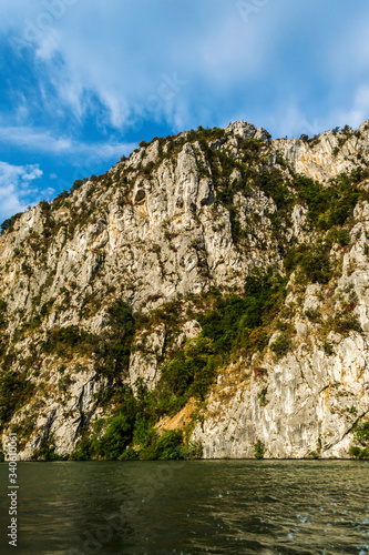 The mountains and the Danube river, Cazanele Dunarii, Romania.