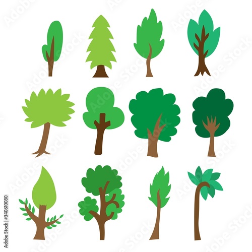 Tree Vector illustration collection for any park or forest