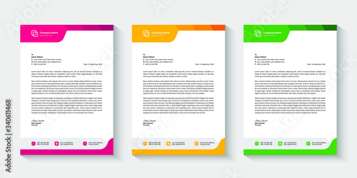 Professional colorful modern abstract business letterhead set vector design template © designerhasann