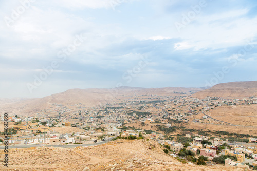panorama of town Wadi Musa, the closest town to the Petra, Jordan