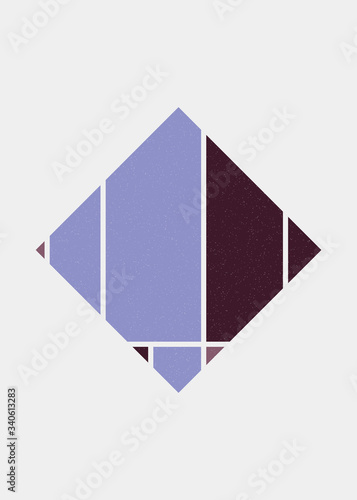 Mondrian style art colorful logo design illustration