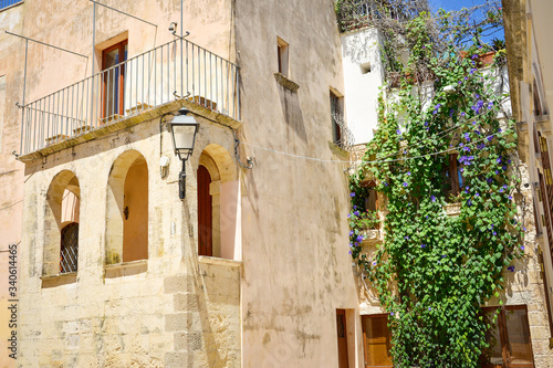 Fototapeta Naklejka Na Ścianę i Meble -  Otranto street view in a beautiful sunny day, Puglia, southern Italy. Europe.