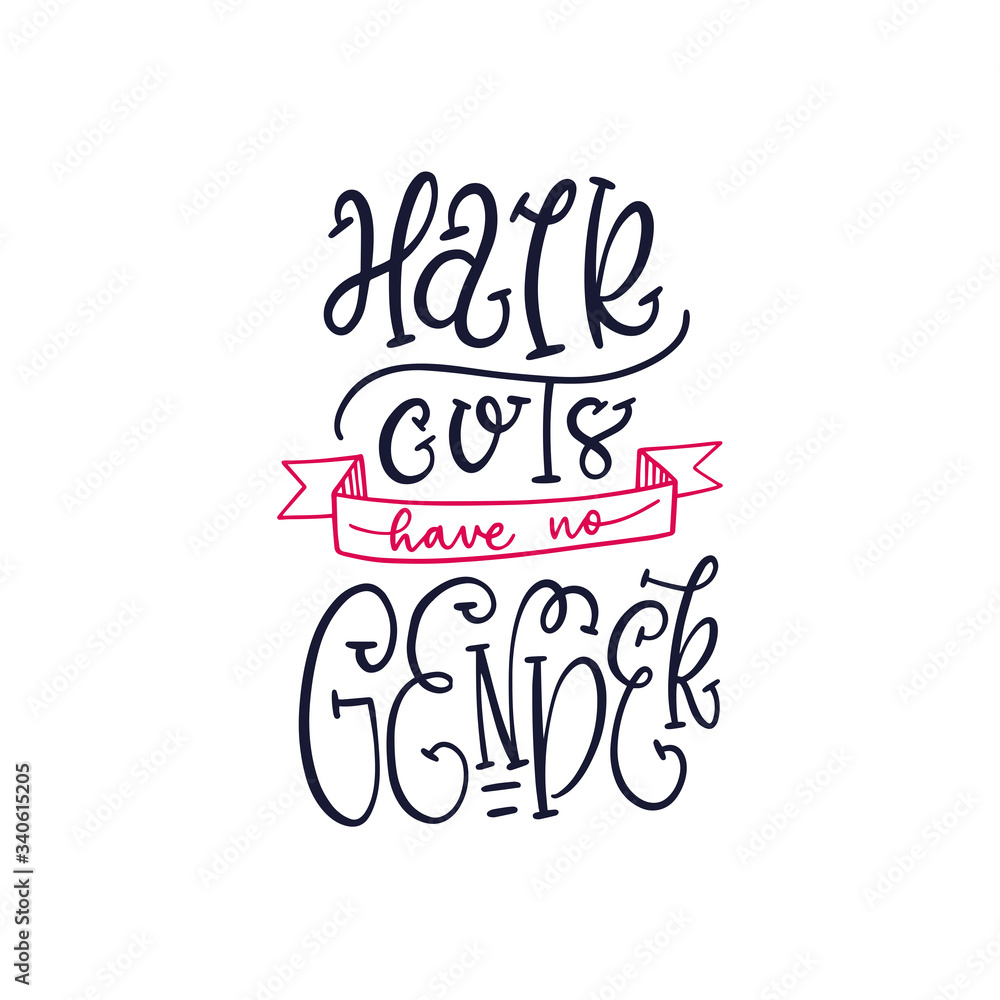 Quote lettering on black silhouette vector haircut Quote lettering on black silhouette vector haircut