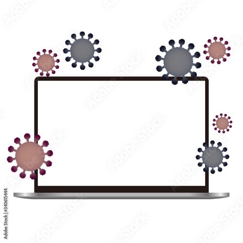 ウイルスに侵されたノートパソコン