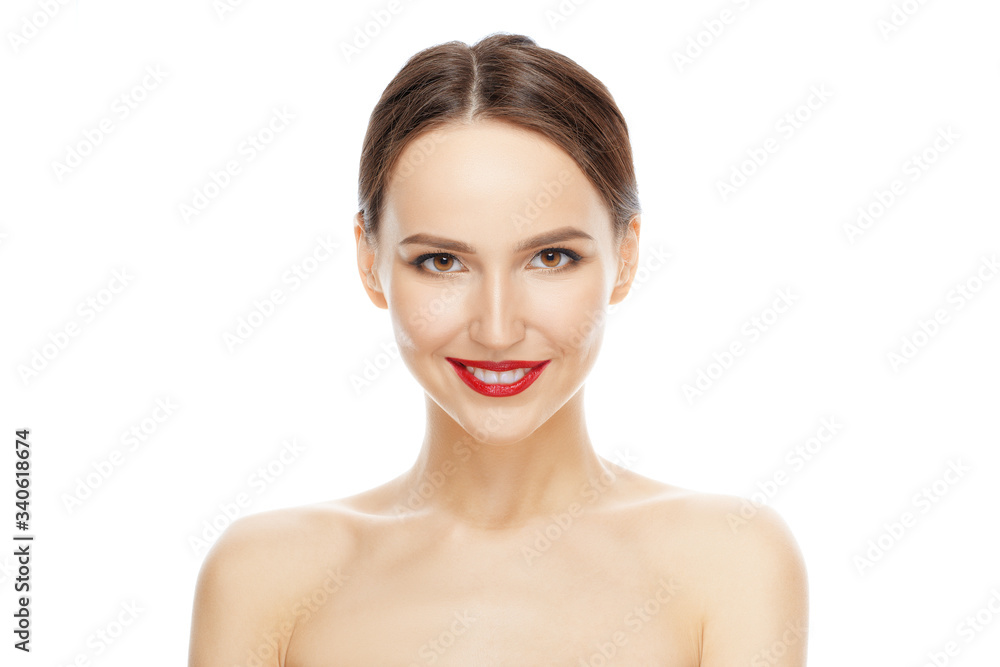 Beautiful woman with clean and fresh skin. Facial treatment . Cosmetology , treatment and healthcare. Beautiful woman with clean and fresh skin. Facial treatment . Cosmetology , treatment and healthcare.