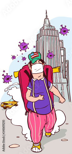 Vector illustration of a escape from america