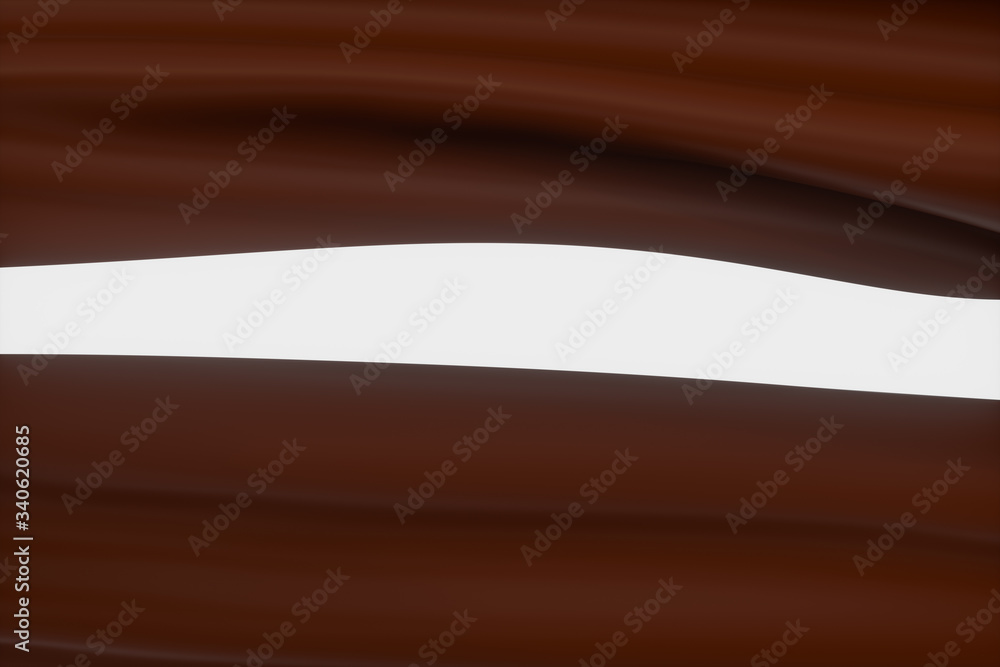 Waves of caramel and chocolate, 3d rendering.