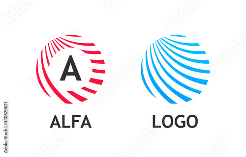 Round Logo with spiral abst...
