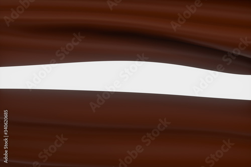 Waves of caramel and chocolate, 3d rendering.