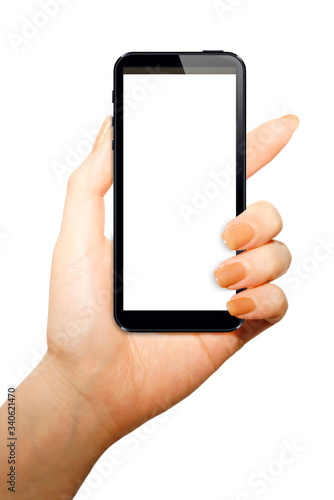 スマートフォンを持つ女性の手