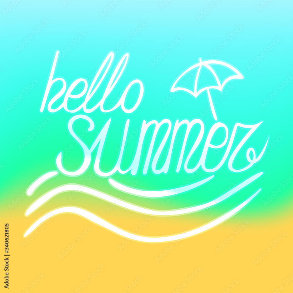 simple summer seashore background with lettering simple summer seashore background with lettering