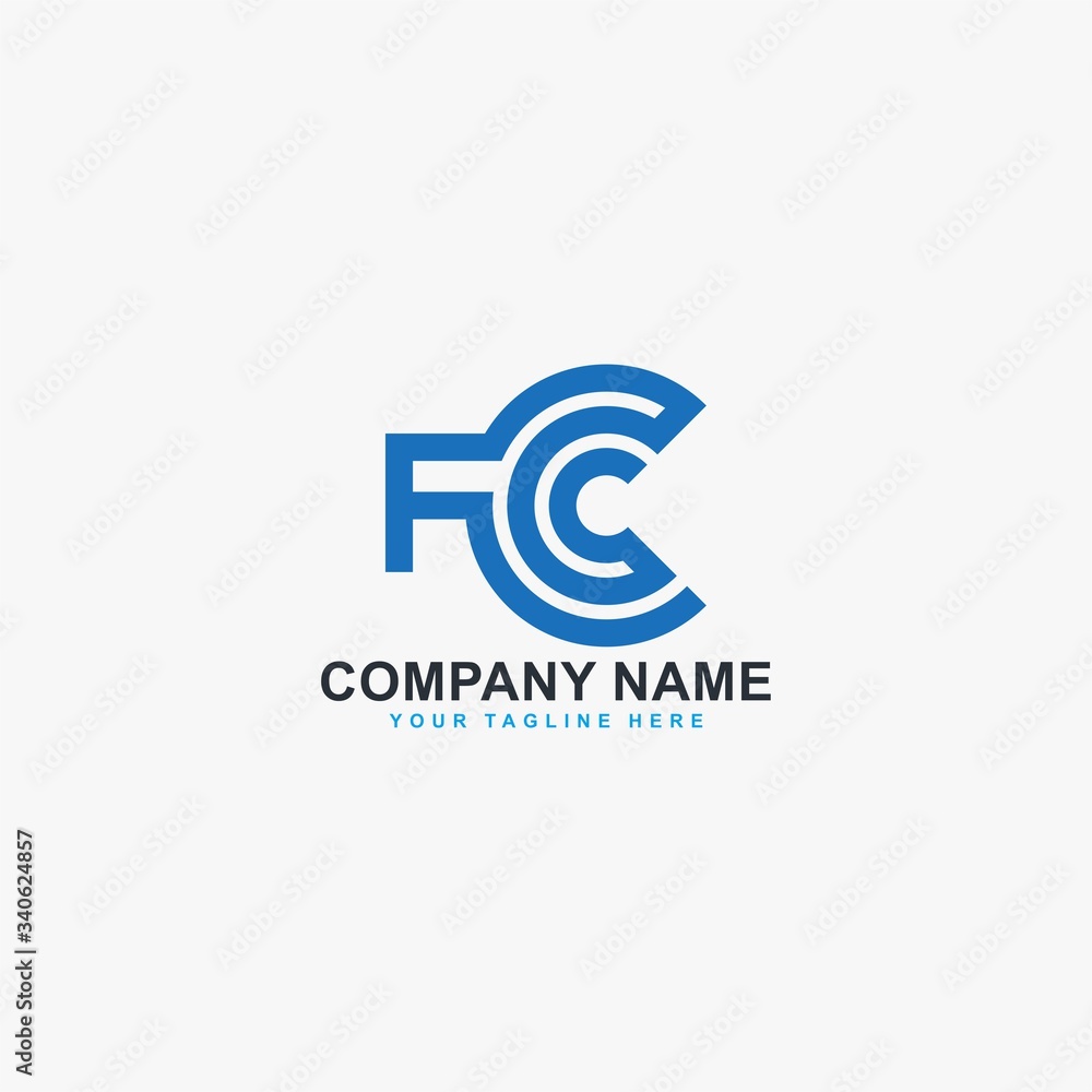 Letter FC logo design vector. Monogram FC abstract symbol. Type FC in circle vector icon. Letter FC logo design vector. Monogram FC abstract symbol. Type FC in circle vector icon.