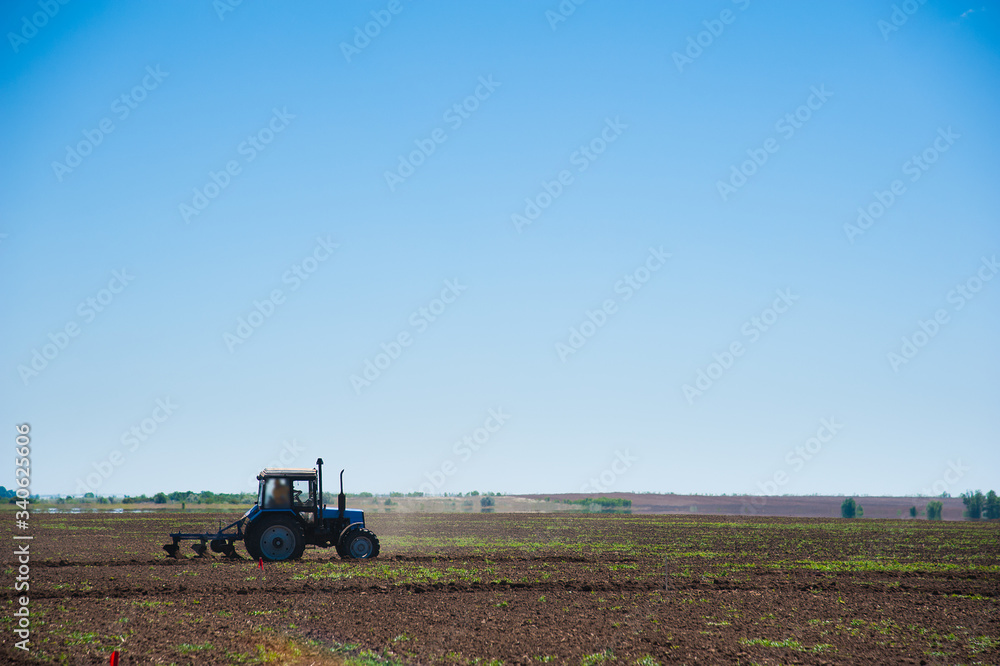 Fototapeta premium Agriculture with a tractor