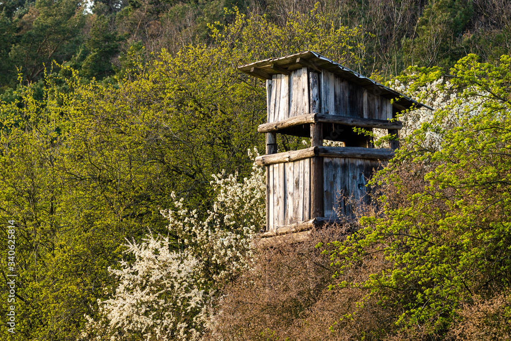 hunting tower on the edge of the forest hunting tower on the edge of the forest