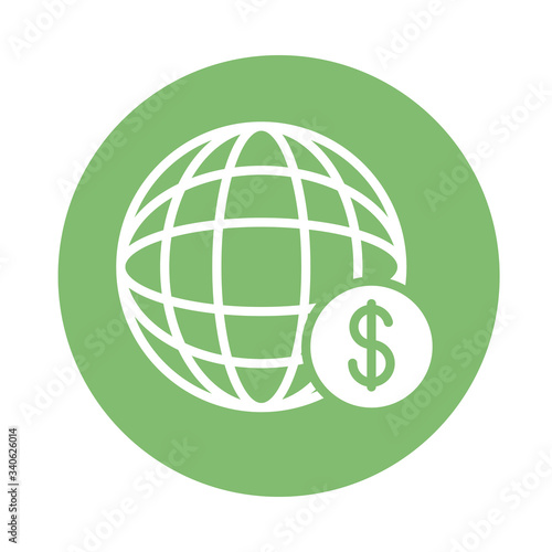 coin dollar with sphere browser block style