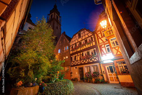 Old town street in Wurzburg, Bavaria, Germany photo