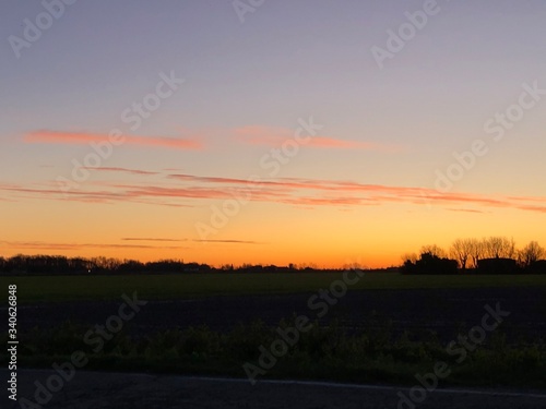 sunset over the field