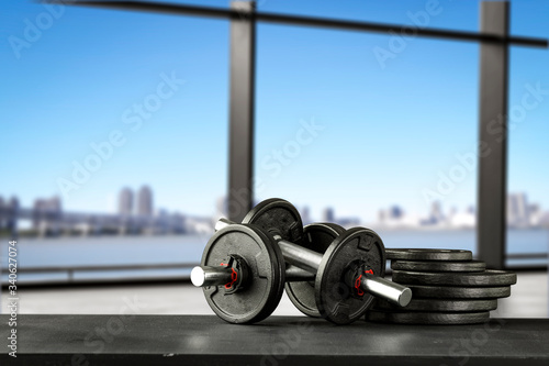 Gym background and free space for your decoration 