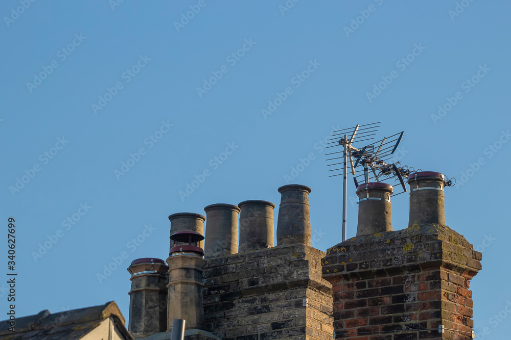 Chimney pots on Victorian era houses Stock Photo | Adobe Stock