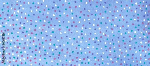 Multicolored points on a watercolor background 