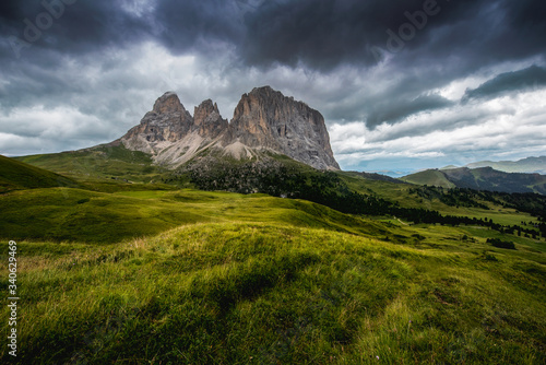 mountain landscape with dramatic sky