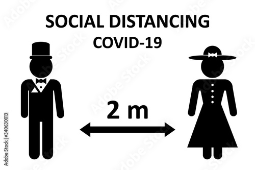 Illustration of social distancing.