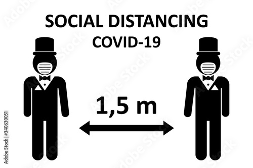 Illustration of social distancing.