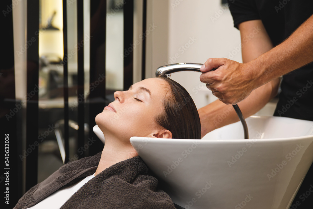 Young woman in hairdresser salon Young woman in hairdresser salon