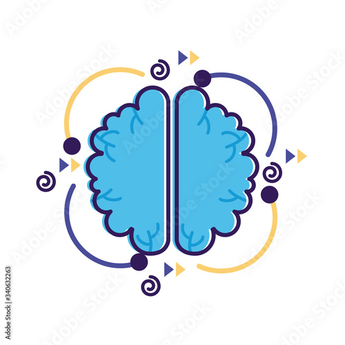 brain mental health flat style icon