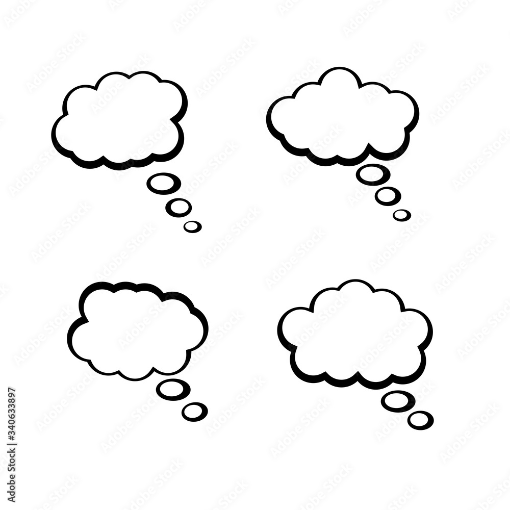 drown bubble doodle thought speech box vector drown bubble doodle thought speech box vector