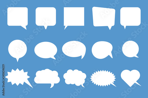 chat text speech speak bubble set vector