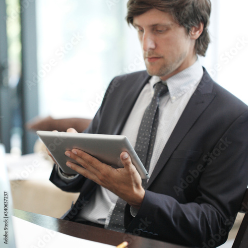 Business man with tablet pc