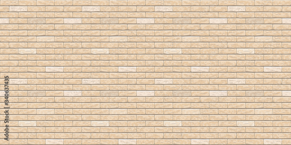 Brick wall beige, light seamless pattern background. wall vector pattern illustration. Horizontal seamless brick texture background. Stock-vektor | Adobe Stock