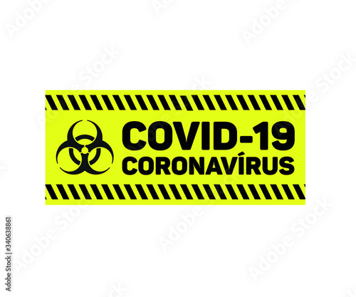 Banner horizontal Covid-19 infecção amarelo
