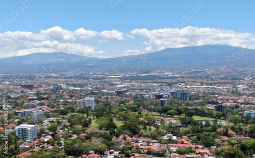 Aerial view of Escazu  Costa Rica including the Costa Rica Country Club and La Paco neighborhood