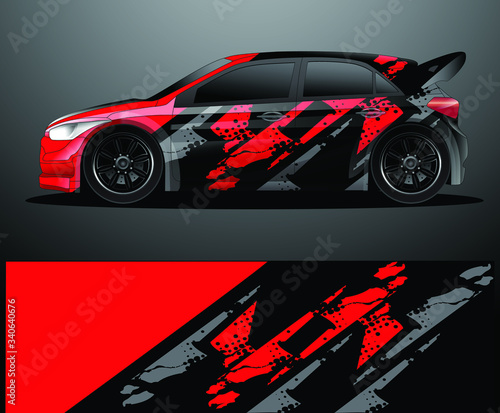 Rally car decal graphic wrap vector, abstract background