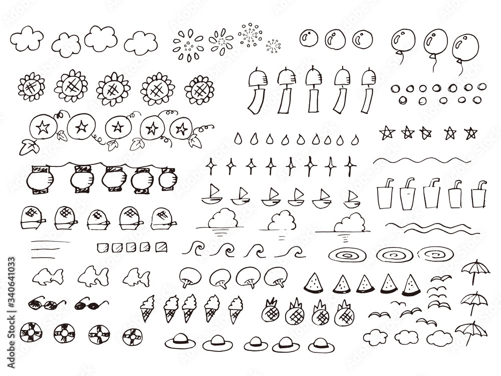 夏の手書きイラスト1 Stock Vector Adobe Stock 夏の手書きイラスト1 Stock Vector Adobe Stock