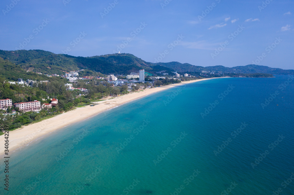 Karon beach coast line on Andaman Sea