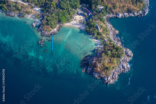 aerial view of the rocky coast paradise beach