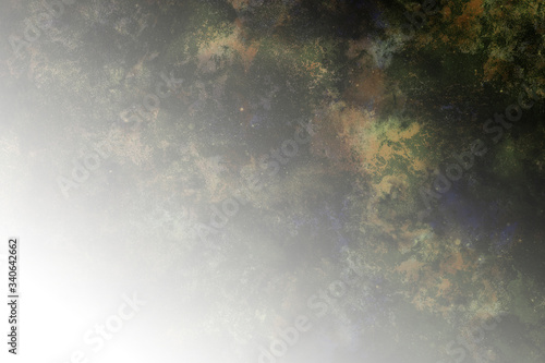 Fototapeta Naklejka Na Ścianę i Meble -  Abstract galaxy illustration with stars and nebula. Fantasy, celestial, sci-fi or futuristic background. Grunge effect with white space.