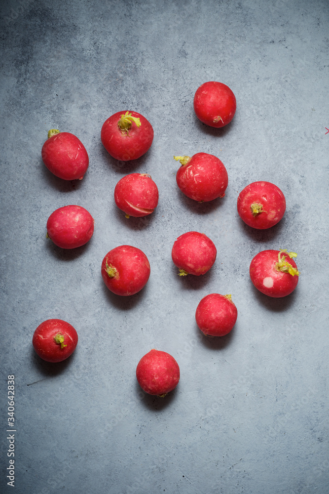 Radishes on a table Radishes on a table