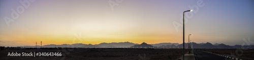 Jordan desert sunset. Egypt 2020