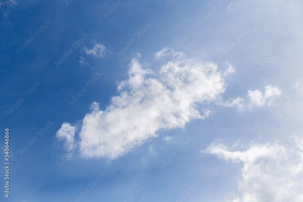 Blue sky background with clouds.