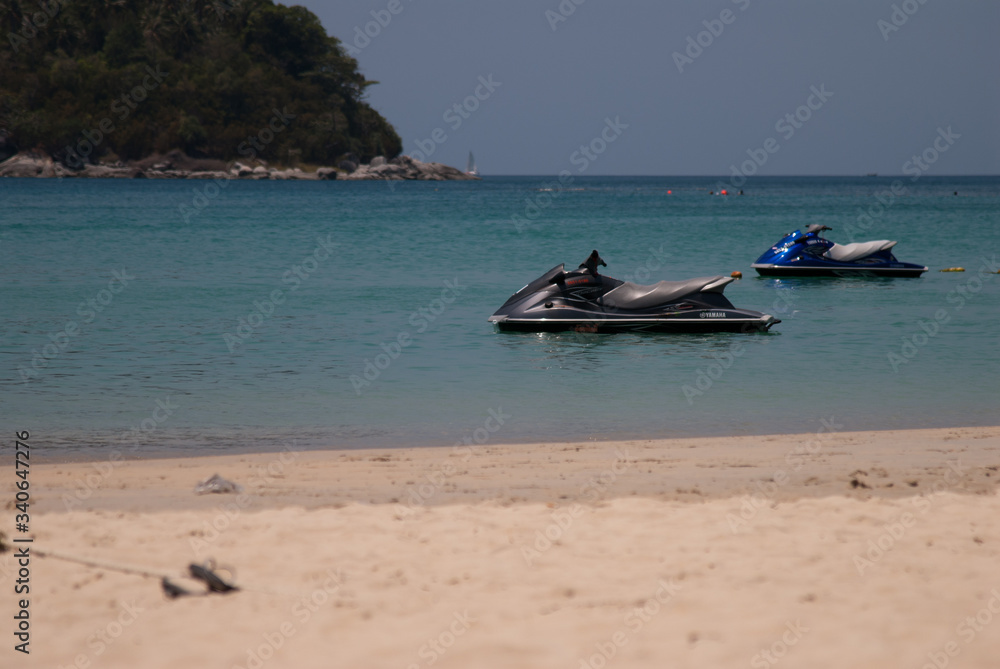 Jet skis parked near Karon beach Phuket