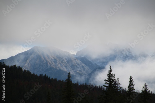 Morning Clouds Over The Mountains, Jasper National Park, Alberta